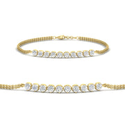 Round Gold Chain Bar Bracelet